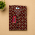 Maroon Printed Collar Neck Cotton Nighty for Women | Soft & Comfortable Daily Wear