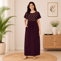 Pranjul 1810 Cotton Geometric Printed Nighty for Women