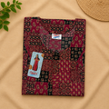 Women's Maroon Patchwork Printed Cotton Nighty – Soft & Comfortable Home Wear | XL & XXL