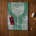 Mint Green Printed Rayon Nighty for Women | Embroidered Designer Night Dress | Soft & Comfortable Home Wear