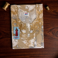 Beige Printed Rayon Nighty for Women | Golden Embroidered Designer Night Dress | Soft & Comfortable Home Wear