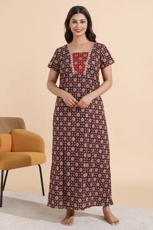 Ajrakh Pattern Nighty Onezeros.in