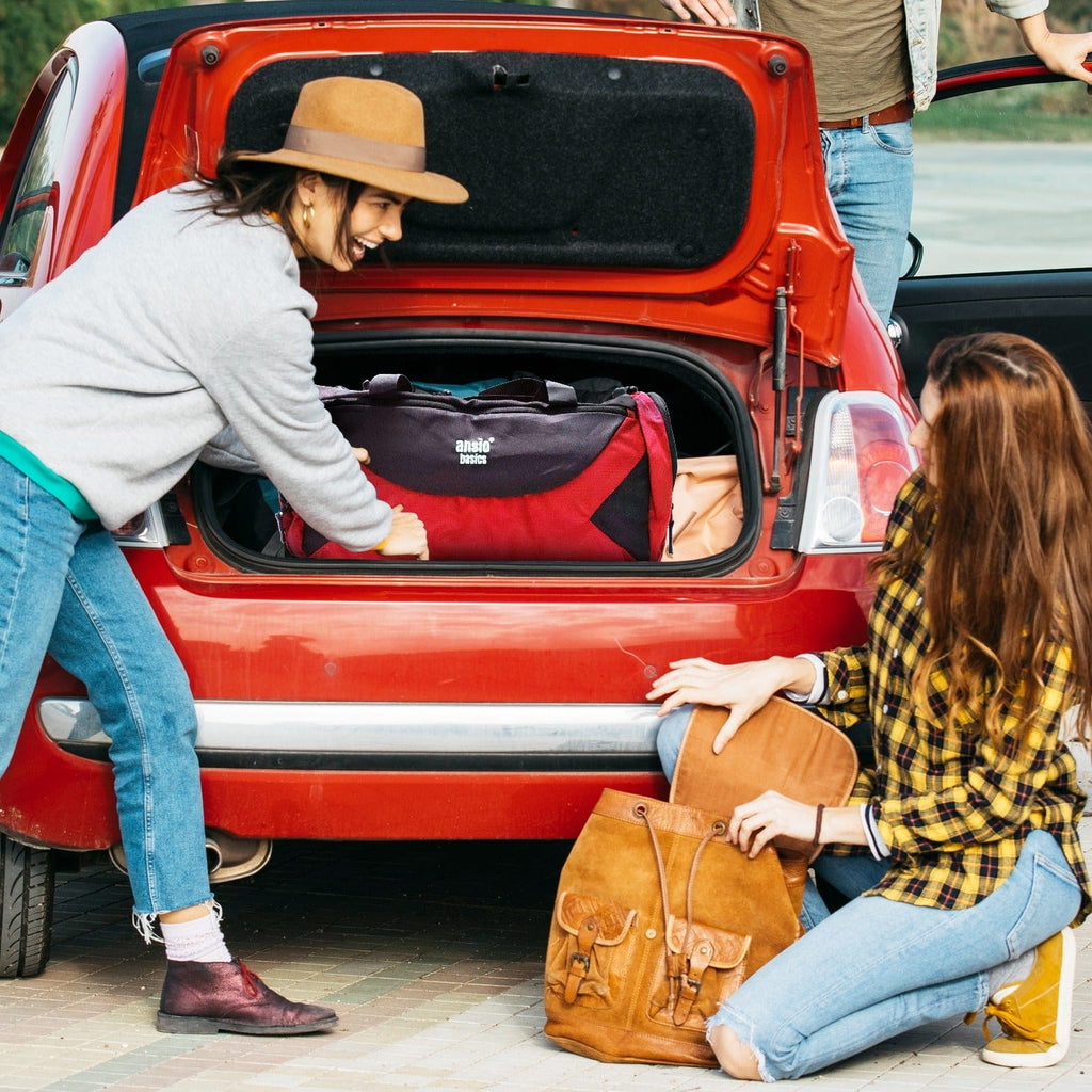 Ansio Luggage bag (Red with Black) Red with Black Onezeros.in