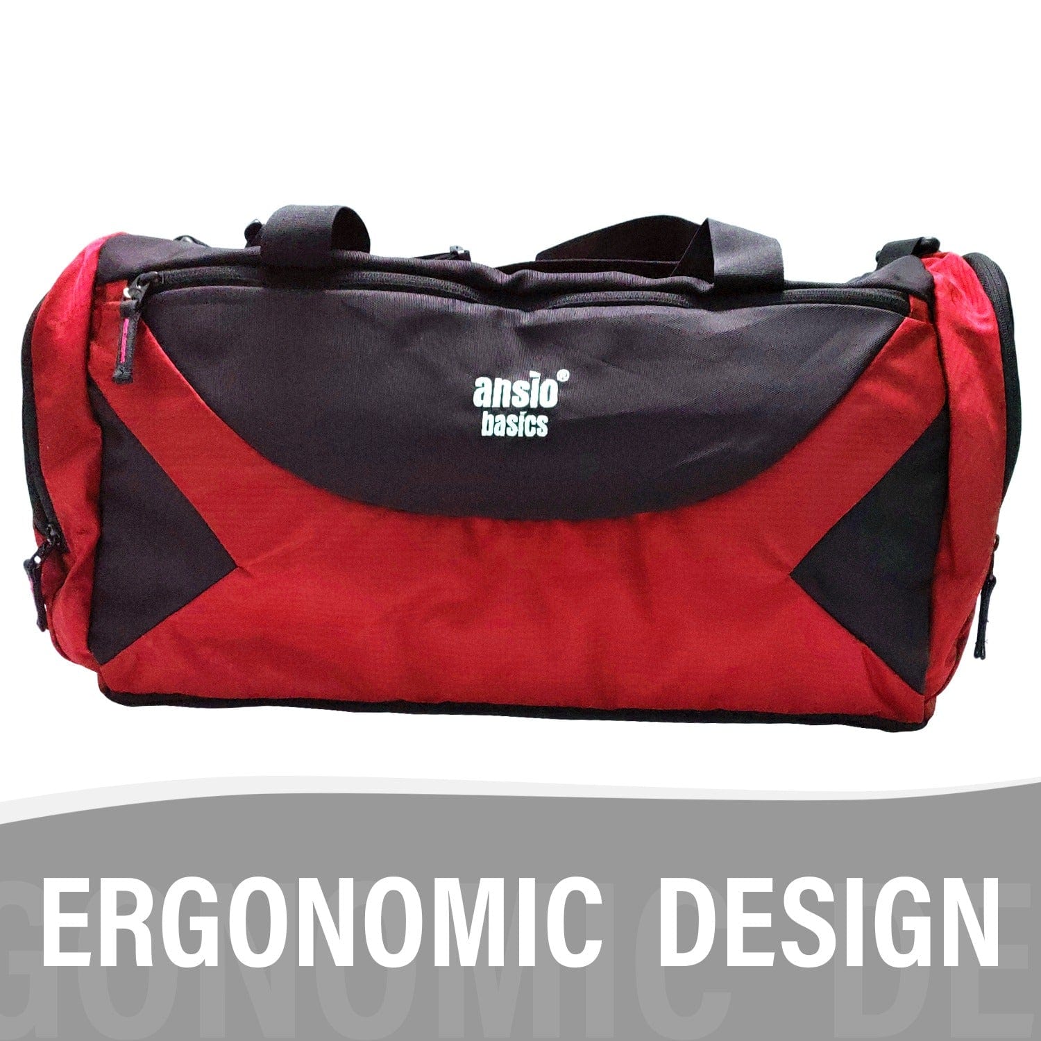 Ansio Luggage bag (Red with Black) Red with Black Onezeros.in