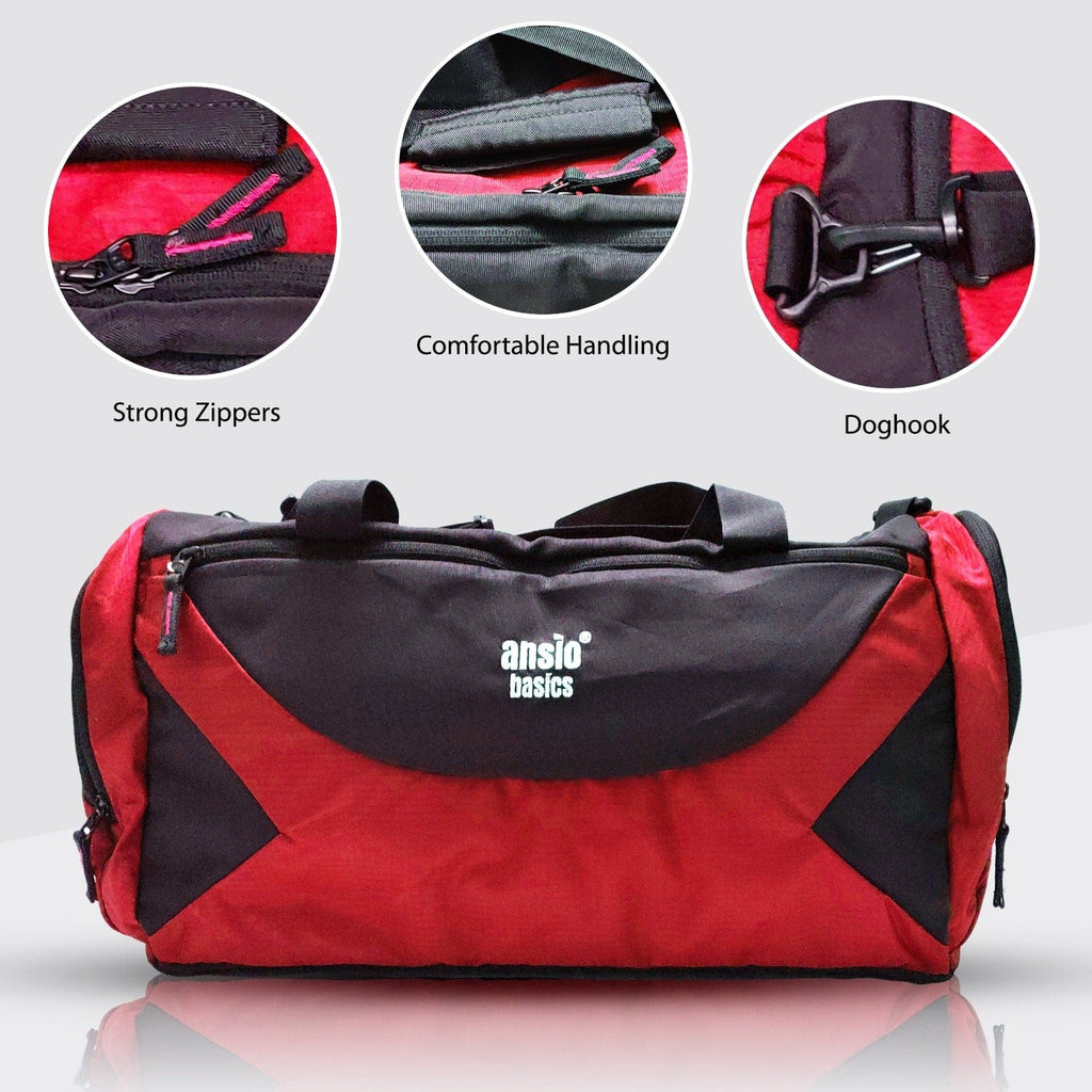 Ansio Luggage bag (Red with Black) Red with Black Onezeros.in