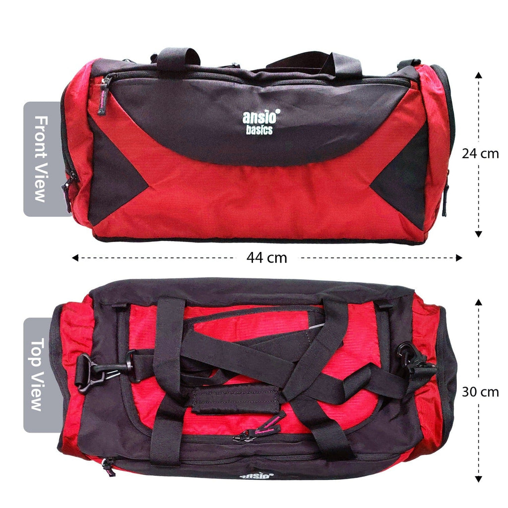 Ansio Luggage bag (Red with Black) Red with Black Onezeros.in