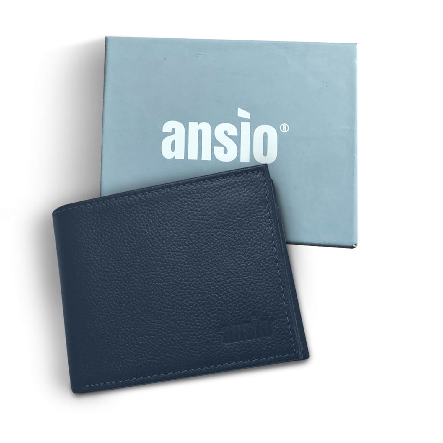ANSIO Pure Leather Men's wallet Blue Onezeros.in