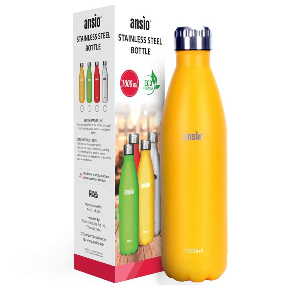 ANSIO Stainless Steel Water Bottle (1000ml) Onezeros.in