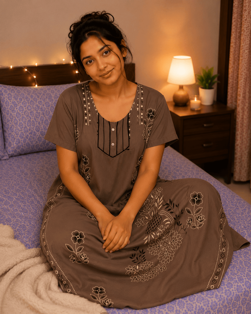 Beauty Rustic Bloom Nighty for Women Sleepwear 2XL Onezeros.in