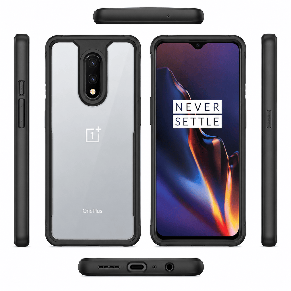 BERLOK Transparent Phone Case For Oneplus 7 Back Cover Black Onezeros.in