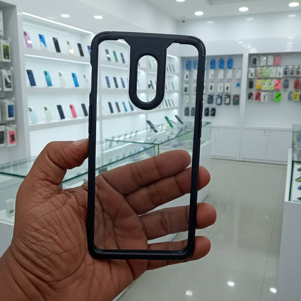 BERLOK Transparent Phone Case For Oneplus 7 Back Cover Black Onezeros.in