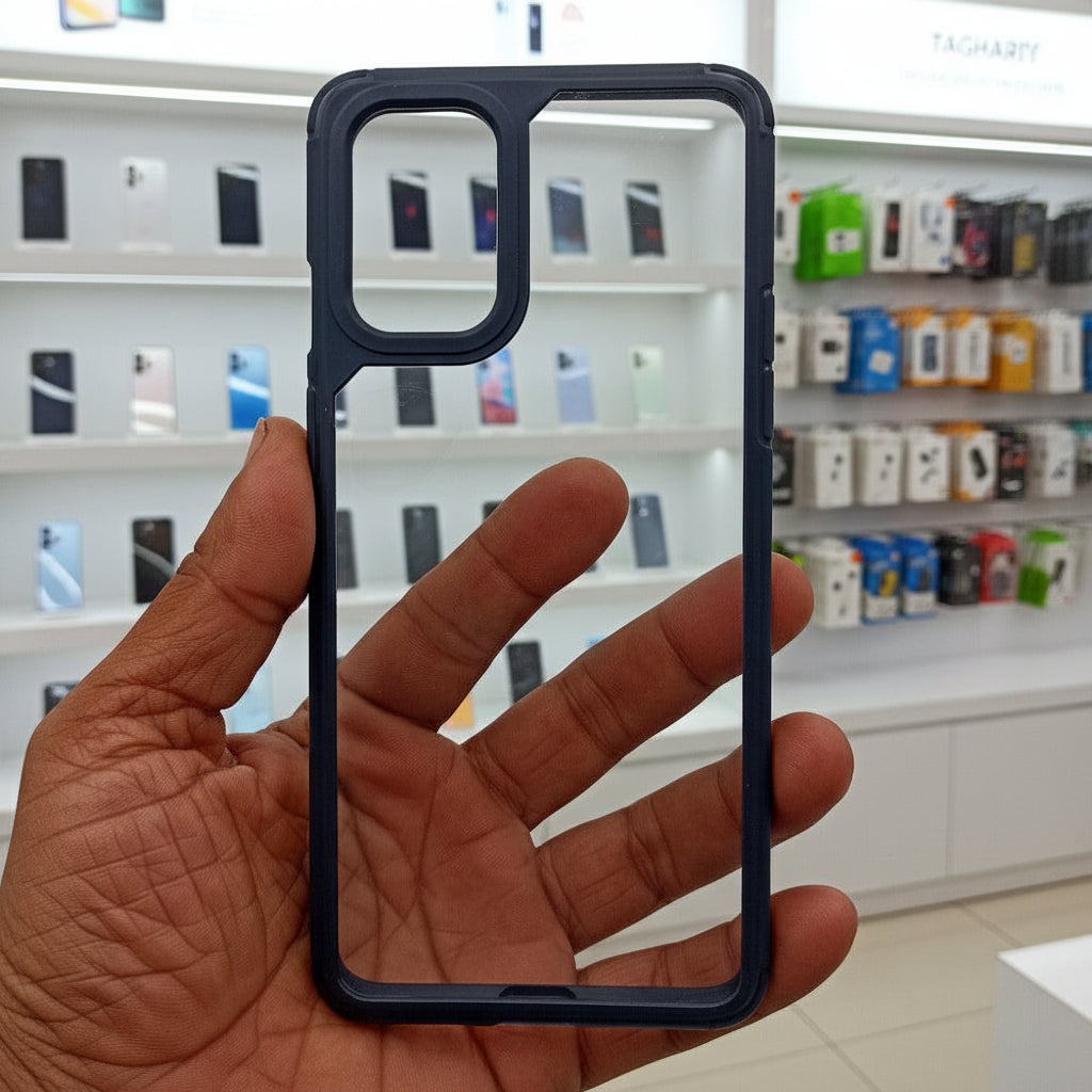 BERLOK Transparent Phone Case For OnePlus 9R Back Cover Black Onezeros.in