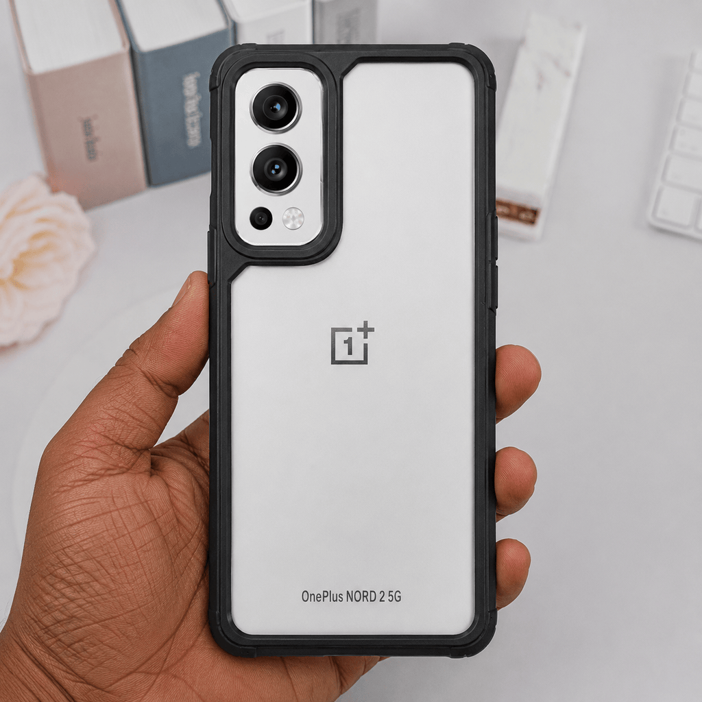BERLOK Transparent Phone Case For OnePlus Nord 2 5G Back Cover Black Onezeros.in