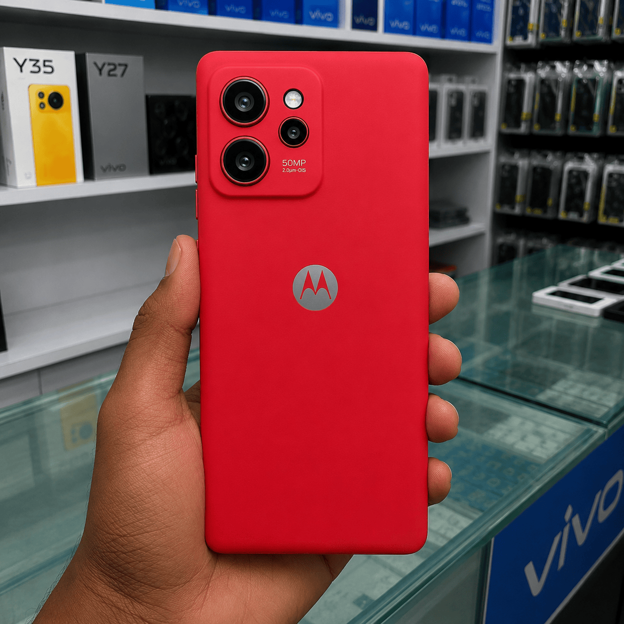 Brand Logo Phone Case For Moto Edge 40 Pro Back Cover Red Onezeros.in