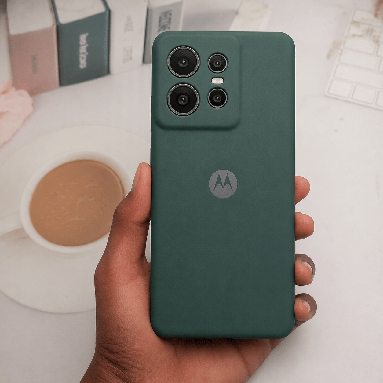 Brand Logo Phone Case For Moto Edge 50 Pro Back Cover Green Onezeros.in