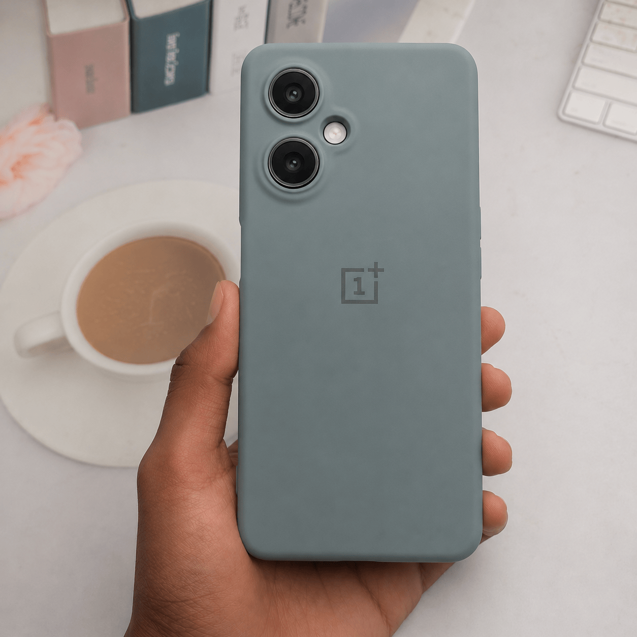 Brand Logo Phone Case For Oneplus Nord CE 3 Lite 5G Back Cover Gray Onezeros.in