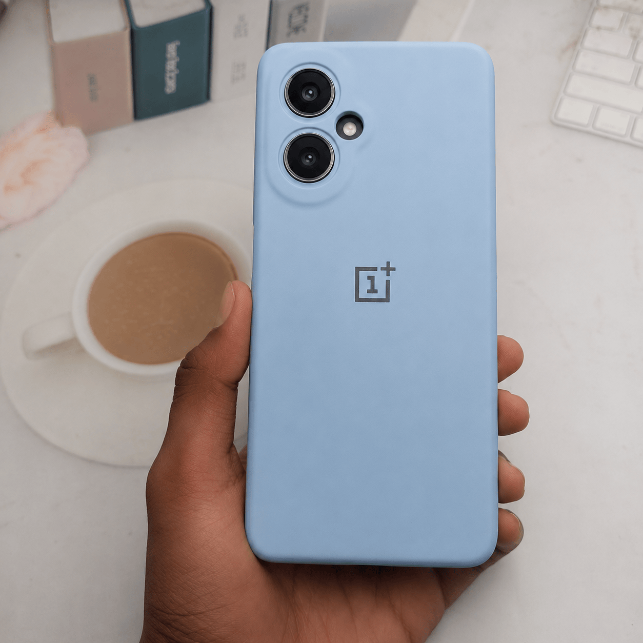 Brand Logo Phone Case For Oneplus Nord CE 3 Lite 5G Back Cover Sky Blue Onezeros.in