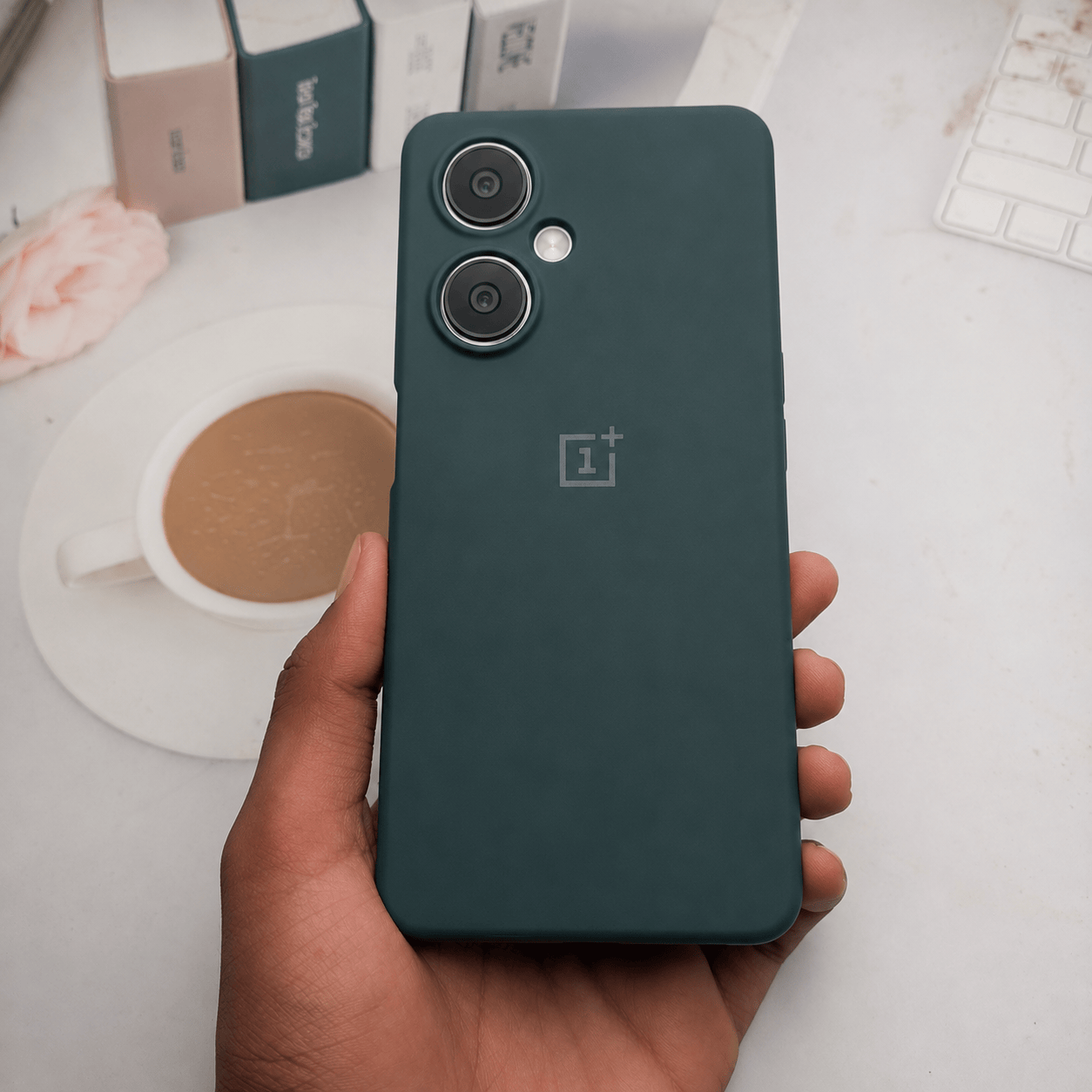 Brand Logo Phone Case For Oneplus Nord CE 3 Lite 5G Back Cover Dark Green Onezeros.in