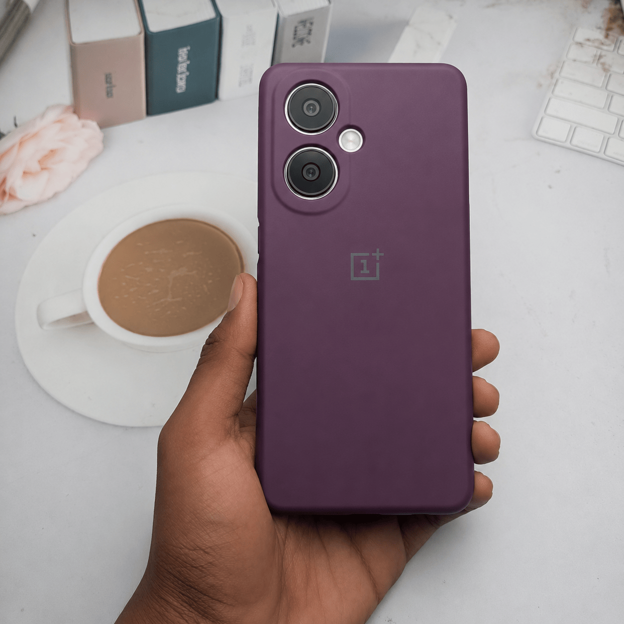 Brand Logo Phone Case For Oneplus Nord CE 3 Lite 5G Back Cover Maroon Onezeros.in