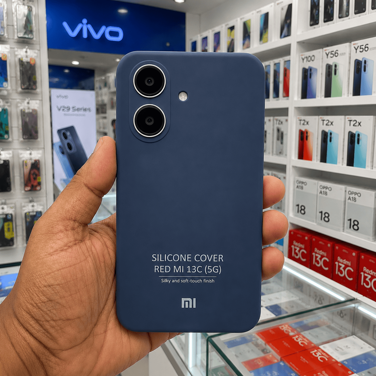 Brand Logo Phone Case For Redmi 13C 5G Back Cover Royal Blue Onezeros.in
