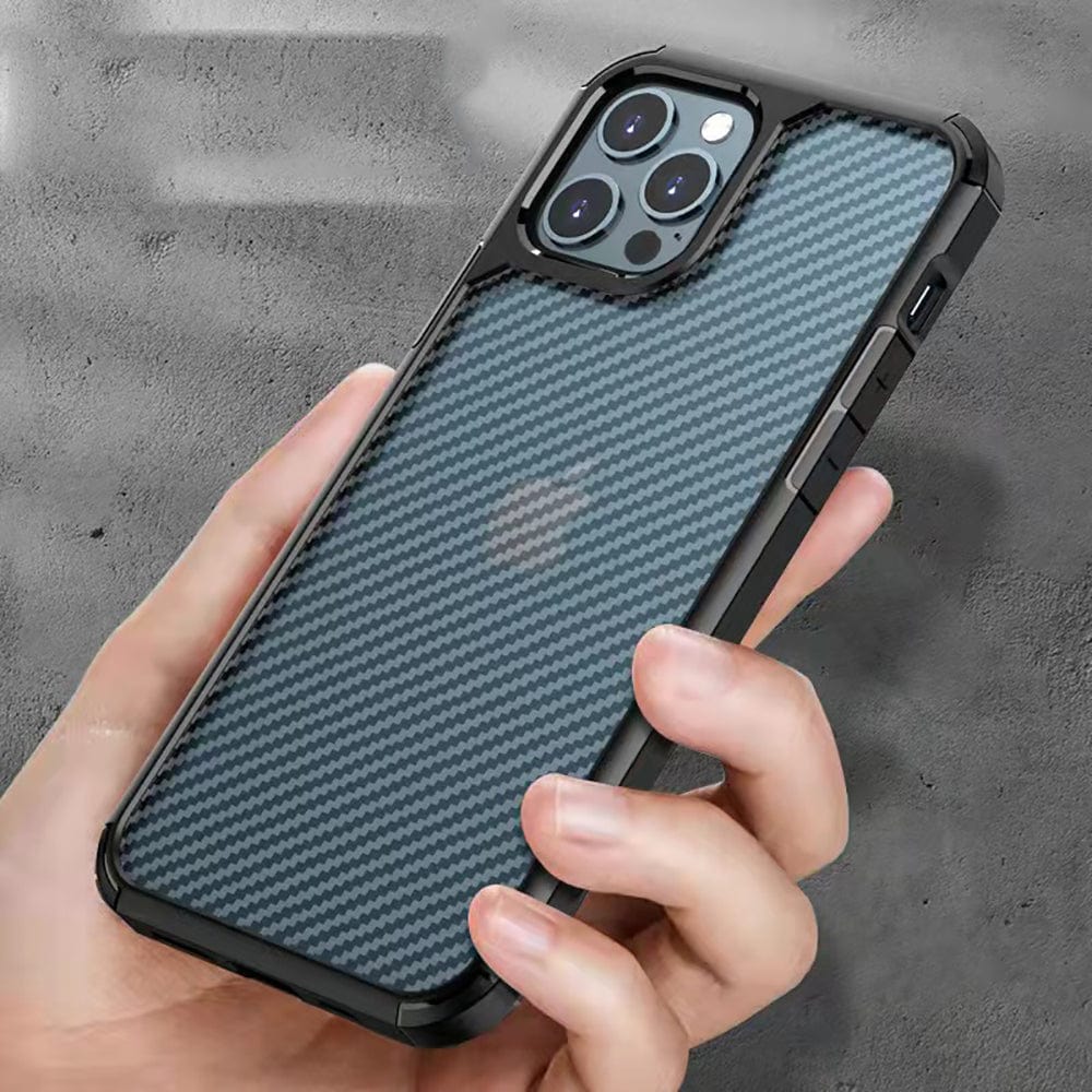 Carbon Fiber Design Phone Case for iPhone 11 Pro Max Back Cover Black Onezeros.in