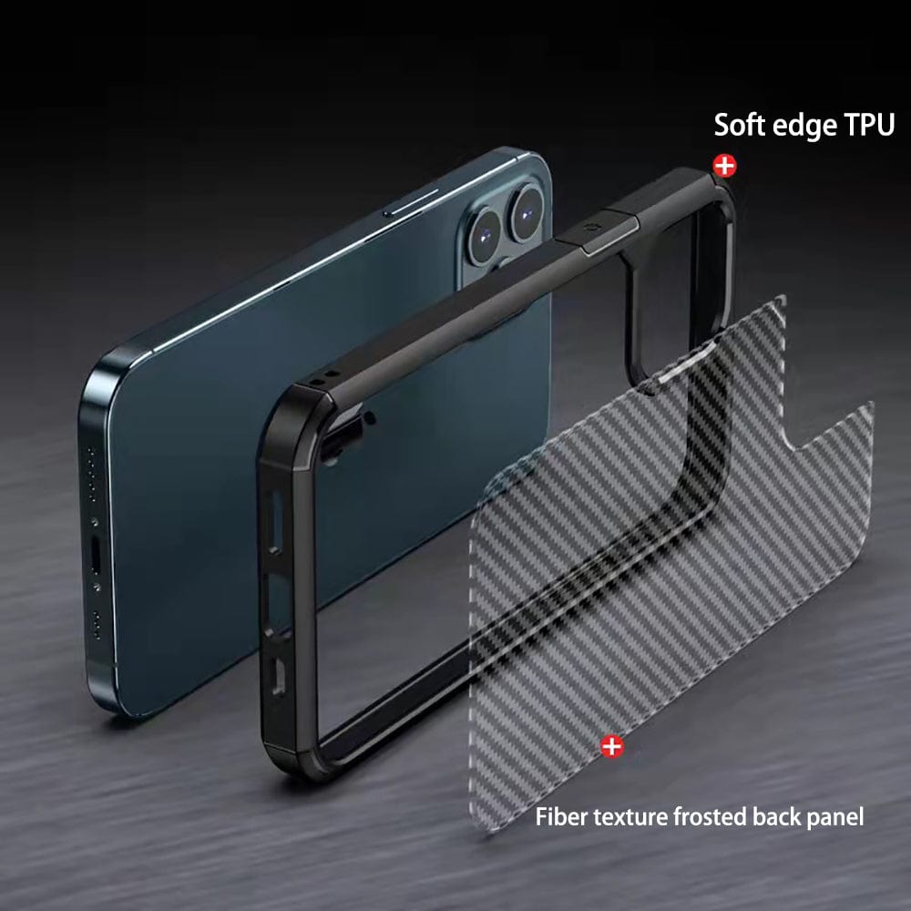 Carbon Fiber Design Phone Case for iPhone 12 Mini Mobile Back Cover Black Onezeros.in