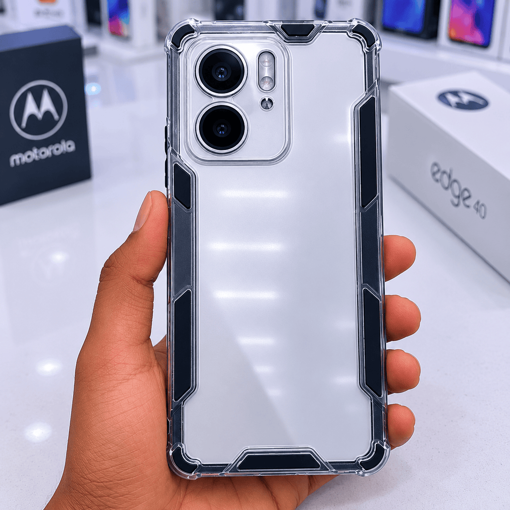 Clear Acrylic Transparent Phone Cover For Moto Edge 40 Back Case Black Onezeros.in
