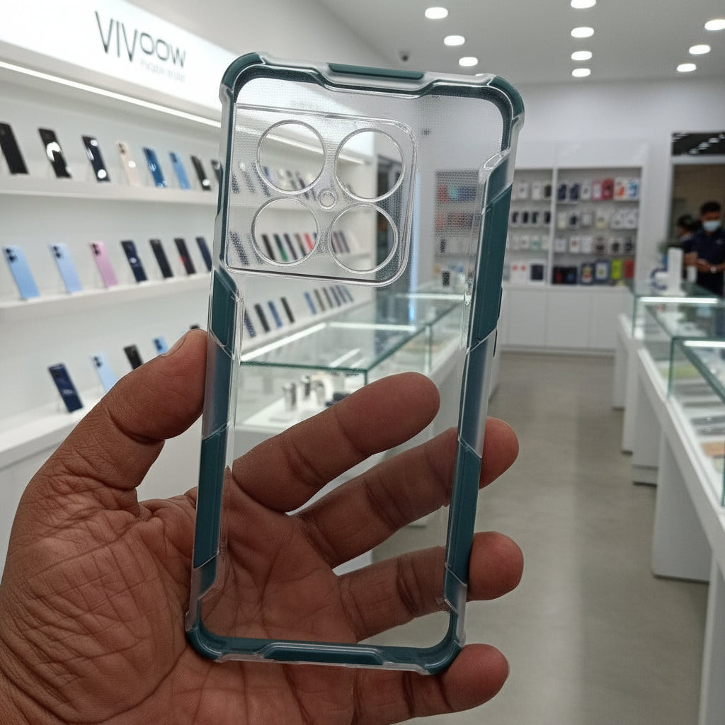 Clear Acrylic Transparent Phone Cover For OnePlus 10 Pro Back Case Dark Green Onezeros.in
