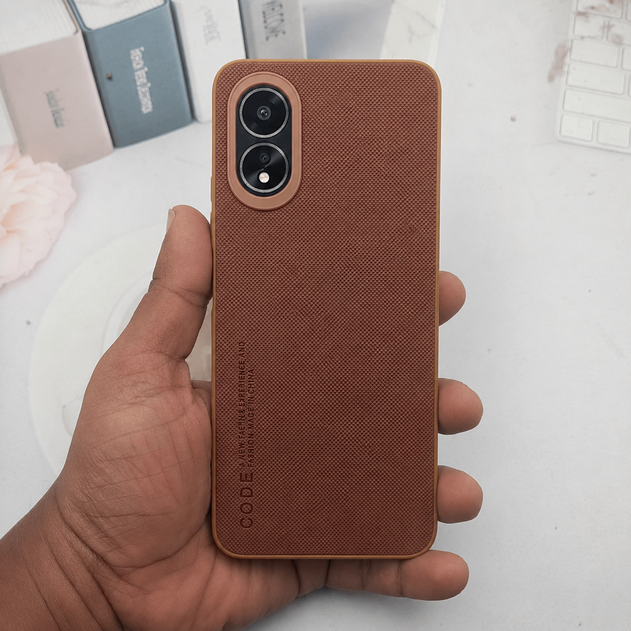 CODE Logo Phone Case for OPPO A38/A18 Mobile Cover Maroon Onezeros.in