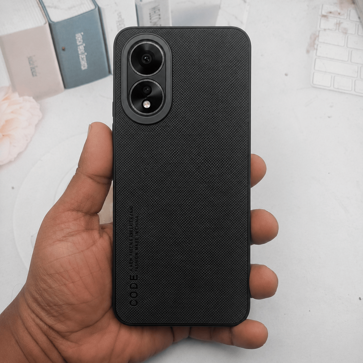 CODE Logo Phone Case for OPPO A38/A18 Mobile Cover Black Onezeros.in