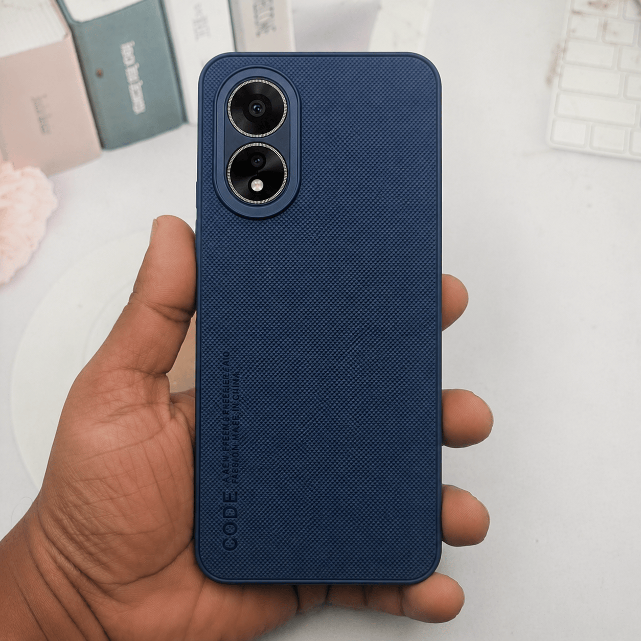 CODE Logo Phone Case for OPPO A38/A18 Mobile Cover Royal Blue Onezeros.in