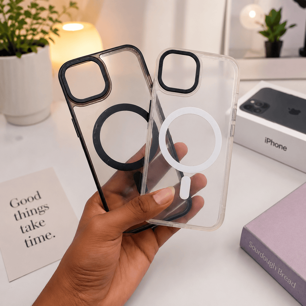 Crystal Clear Magnetic Transparent Back Cover for iPhone 13 | Shockproof Protective Case Onezeros.in