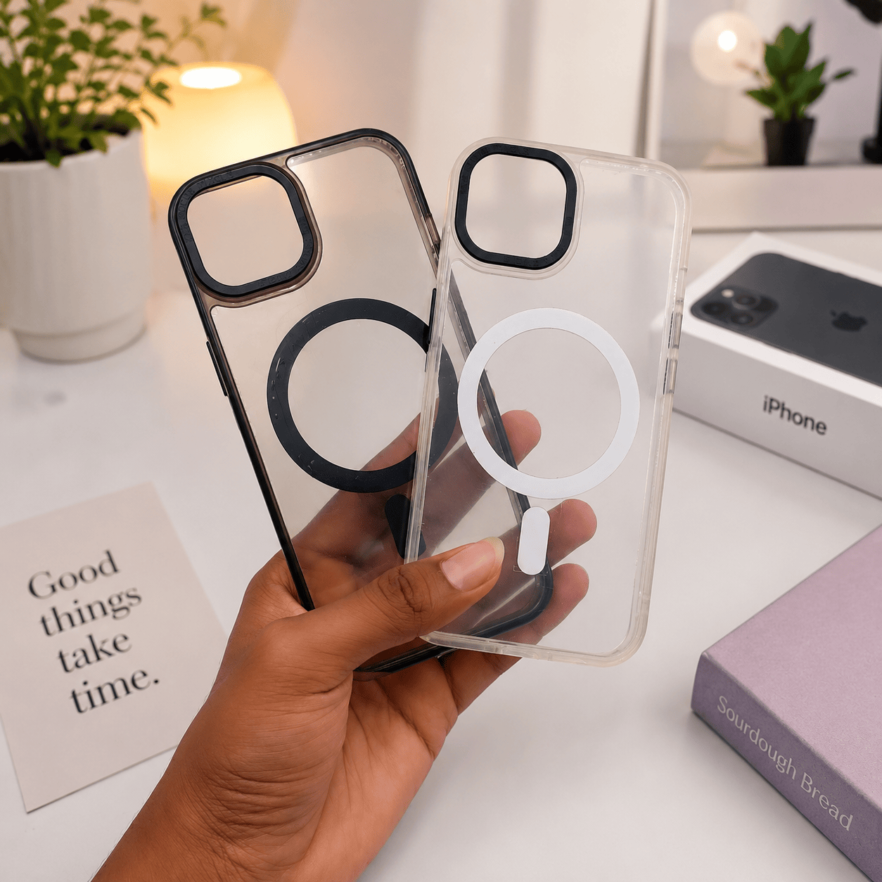 Crystal Clear Magnetic Transparent Back Cover for iPhone 13 | Shockproof Protective Case Onezeros.in