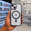 Crystal Clear Magnetic Transparent Back Cover for iPhone 13 | Shockproof Protective Case Black Onezeros.in