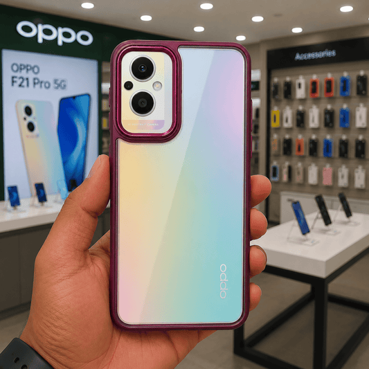 Electroplating Camera Frame Cell Phone Case for OPPO F21 Pro 5G Back Cover Onezeros.in