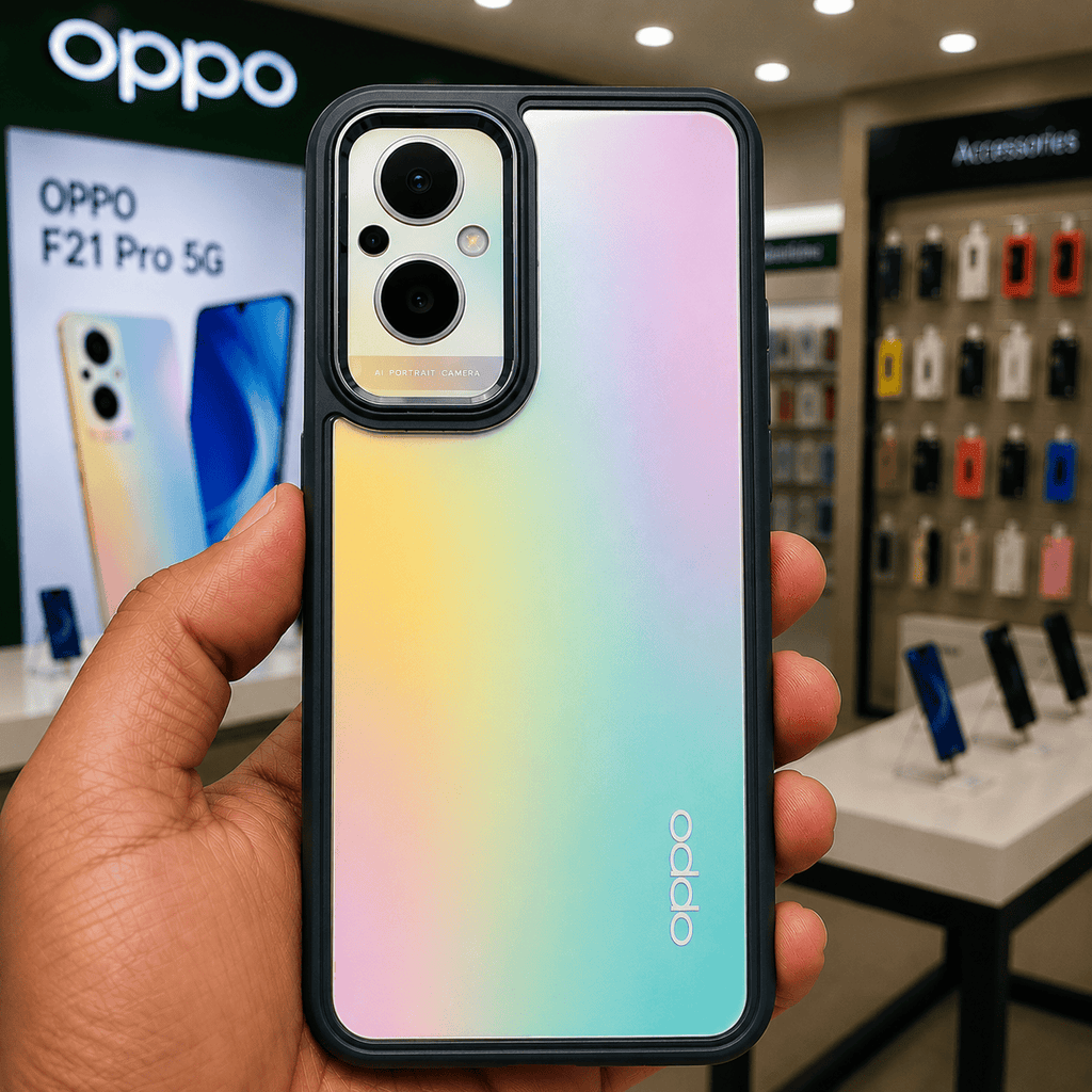 Electroplating Camera Frame Cell Phone Case for OPPO F21 Pro 5G Back Cover Onezeros.in