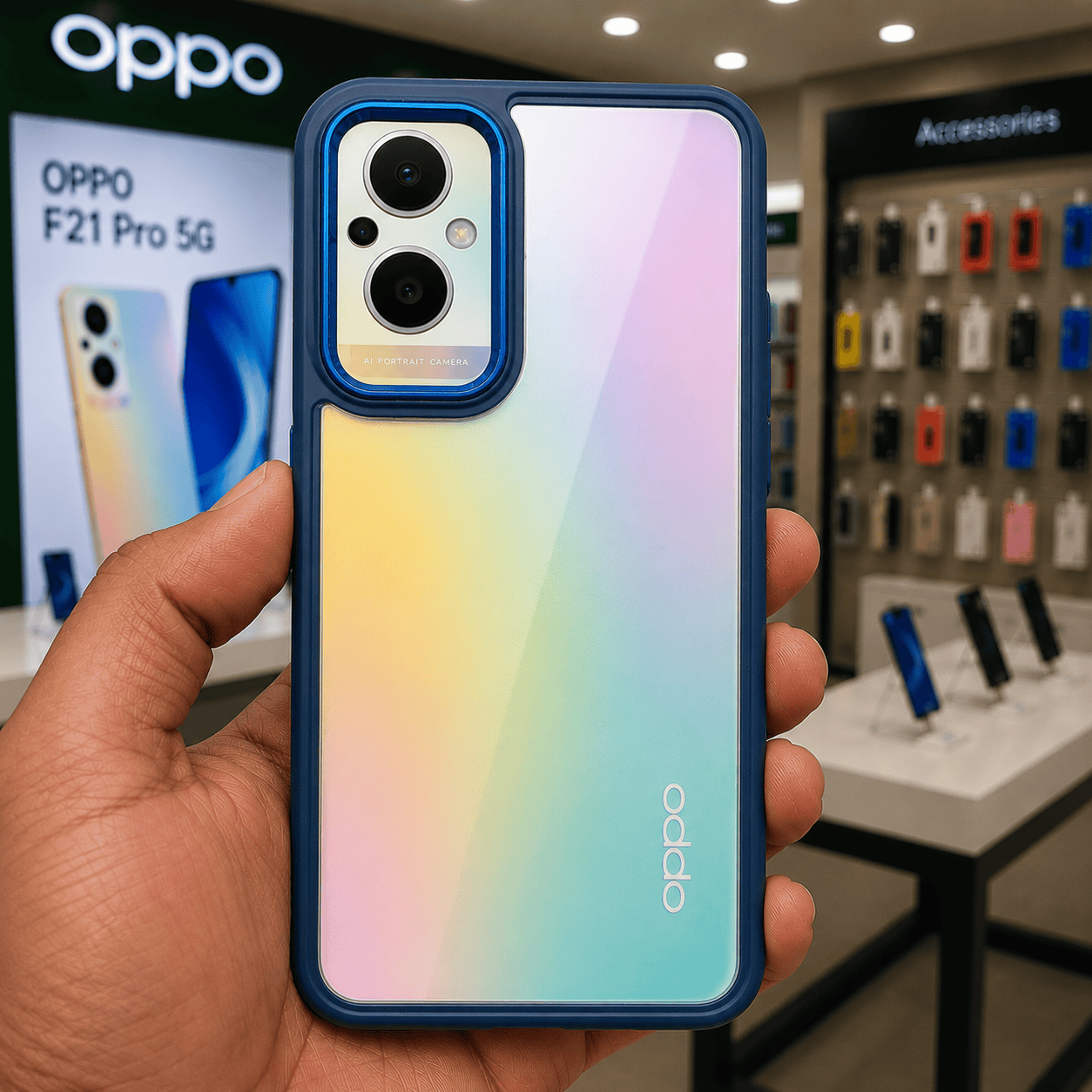Electroplating Camera Frame Cell Phone Case for OPPO F21 Pro 5G Back Cover Onezeros.in