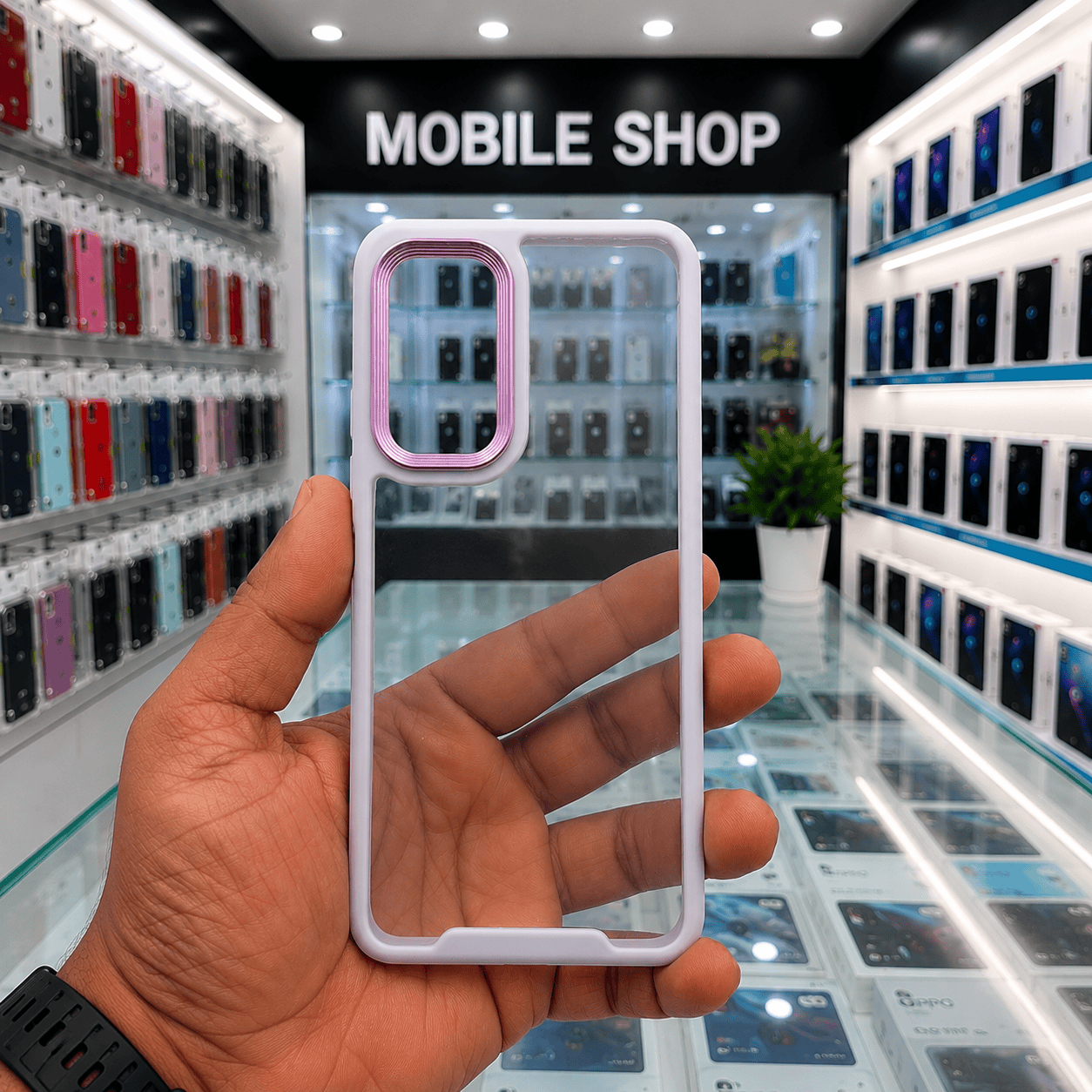 Electroplating Camera Frame Cell Phone Case for POCO M3 Pro 5G Back Cover Lavender Onezeros.in