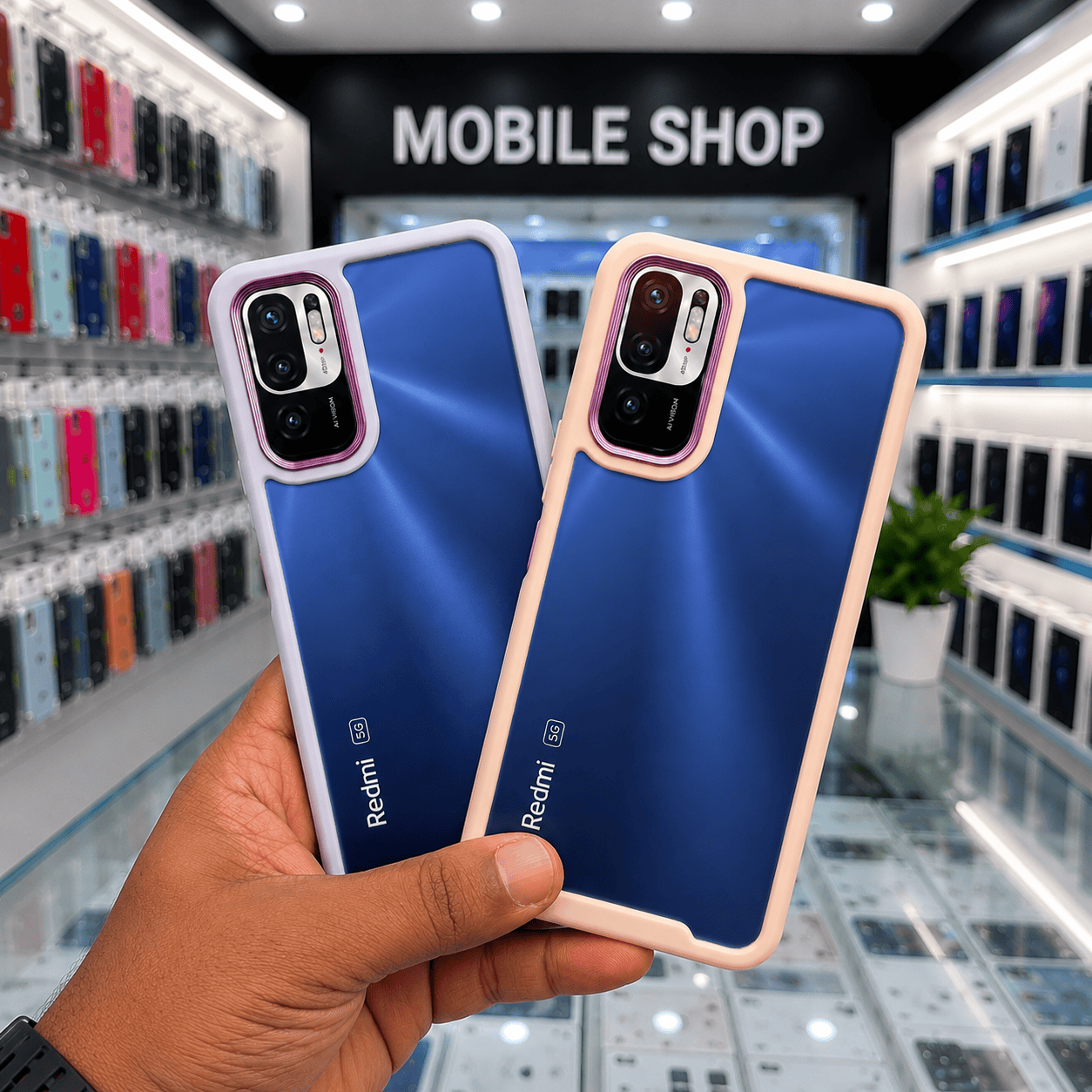 Electroplating Camera Frame Cell Phone Case for POCO M3 Pro 5G Back Cover Onezeros.in