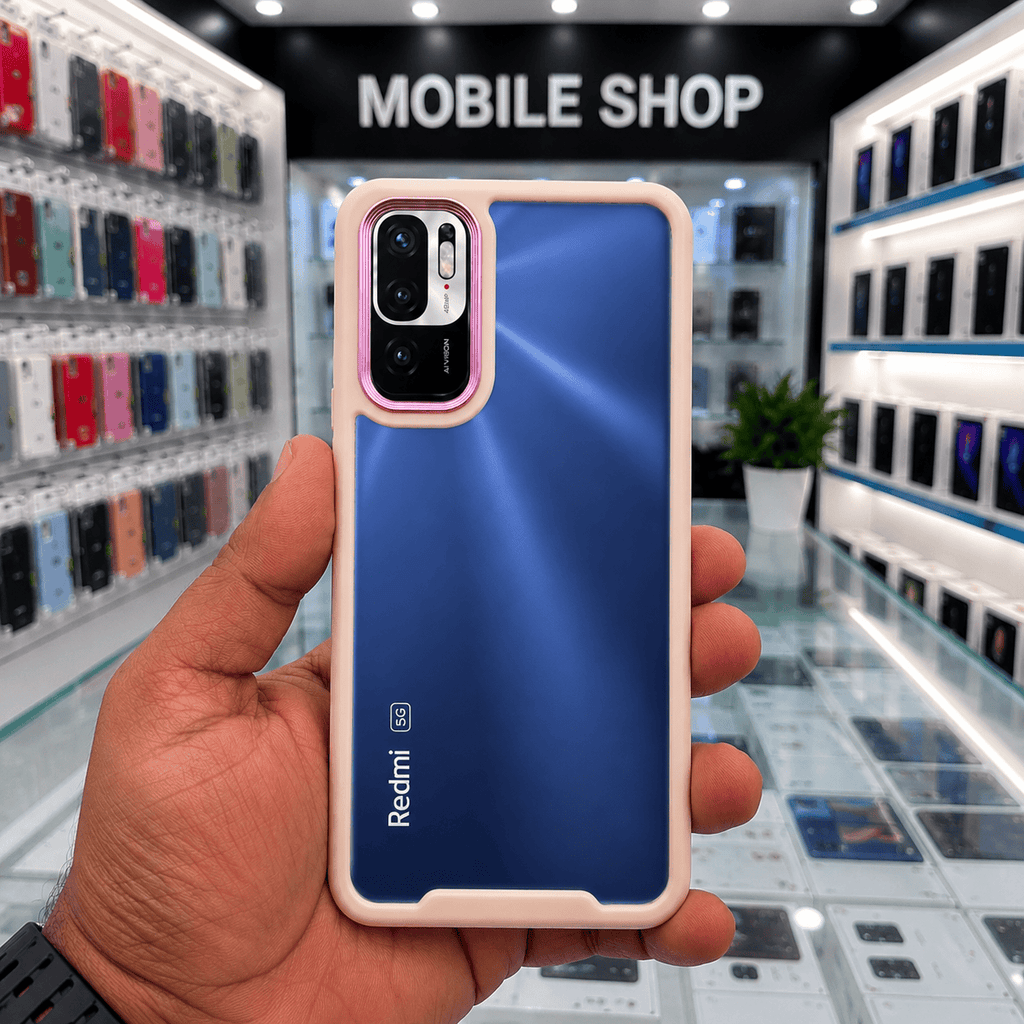 Electroplating Camera Frame Cell Phone Case for POCO M3 Pro 5G Back Cover Onezeros.in