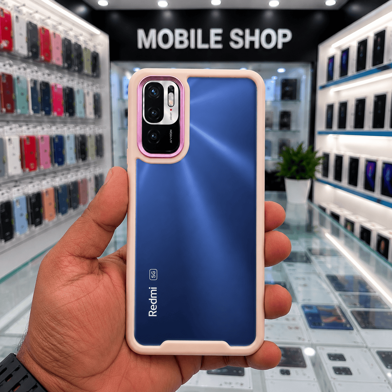Electroplating Camera Frame Cell Phone Case for POCO M3 Pro 5G Back Cover Onezeros.in