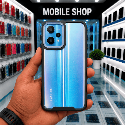 Electroplating Camera Frame Cell Phone Case for Realme 9 Pro Back Cover Black Onezeros.in