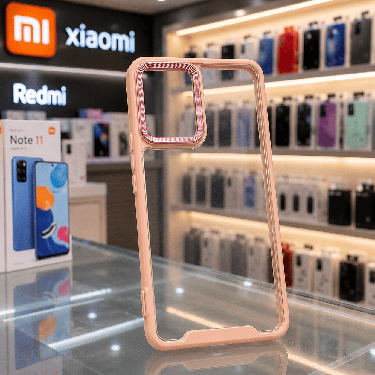 Electroplating Camera Frame Cell Phone Case for Redmi Note 11S Back Cover Pink Onezeros.in