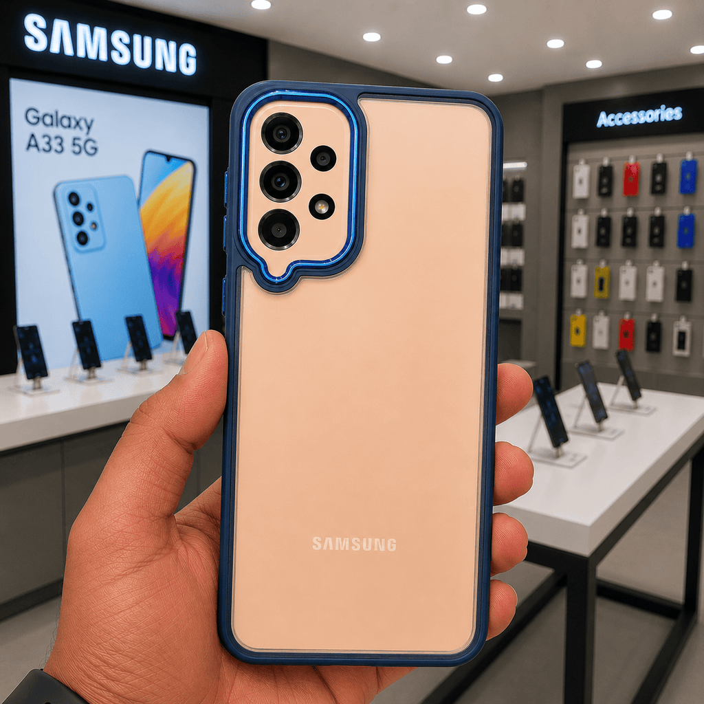 Electroplating Camera Frame Cell Phone Case for Samsung A33 Back Cover Onezeros.in