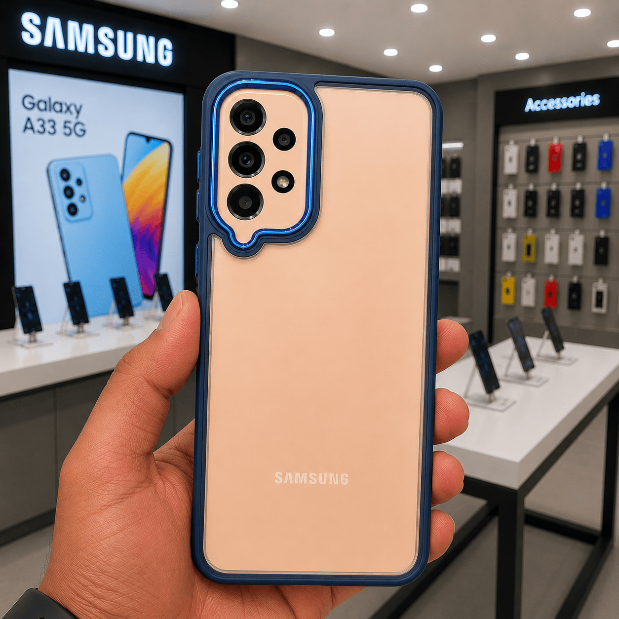 Electroplating Camera Frame Cell Phone Case for Samsung A33 Back Cover Onezeros.in