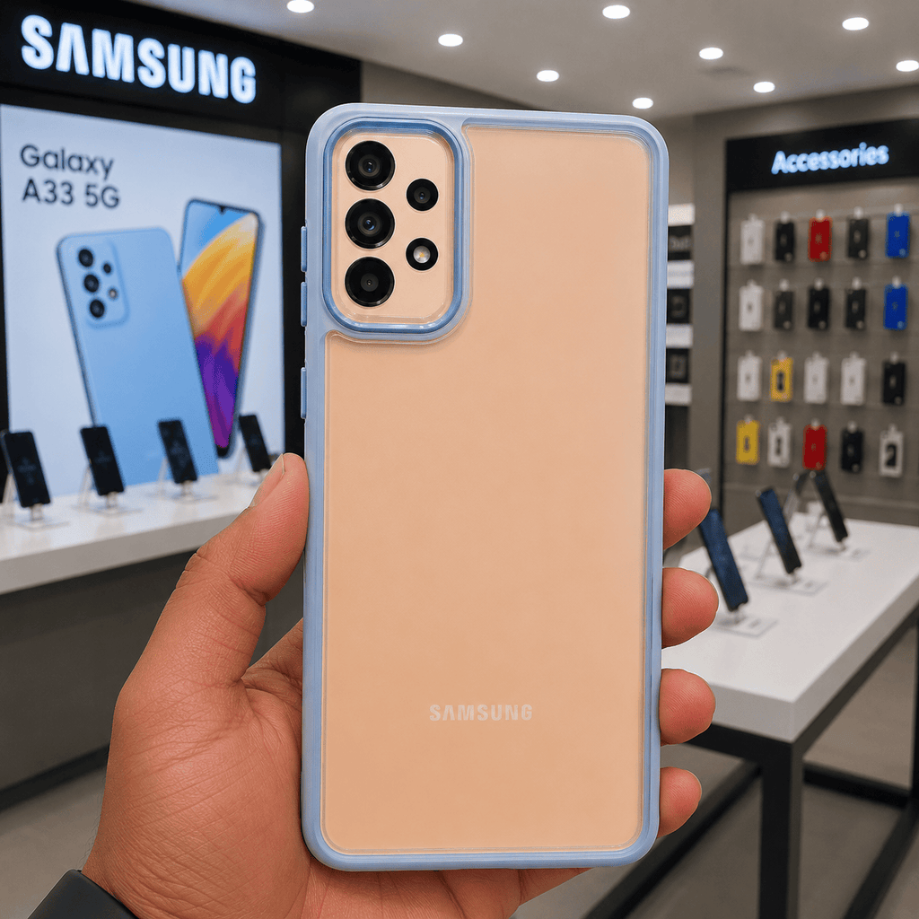 Electroplating Camera Frame Cell Phone Case for Samsung A33 Back Cover Onezeros.in