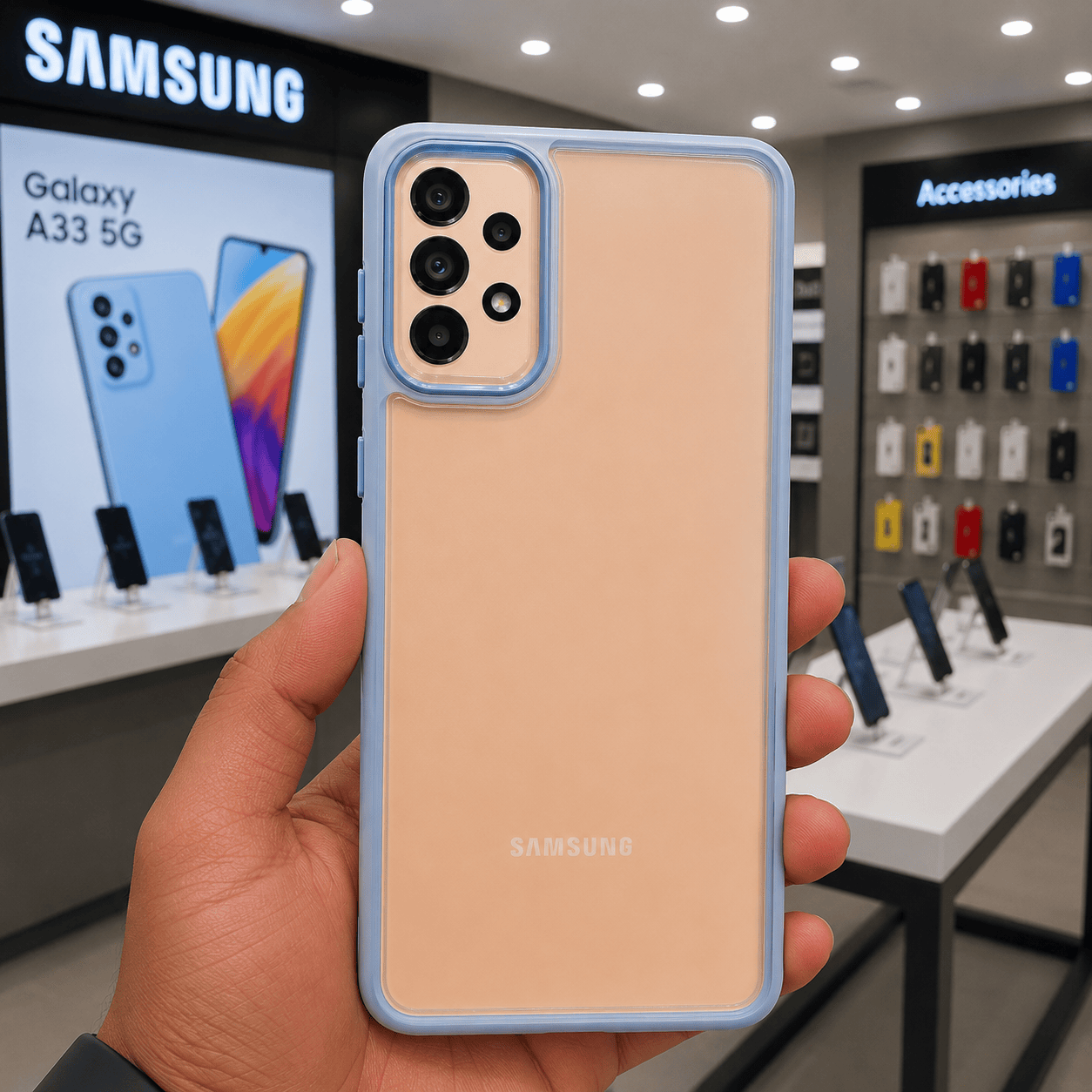 Electroplating Camera Frame Cell Phone Case for Samsung A33 Back Cover Onezeros.in