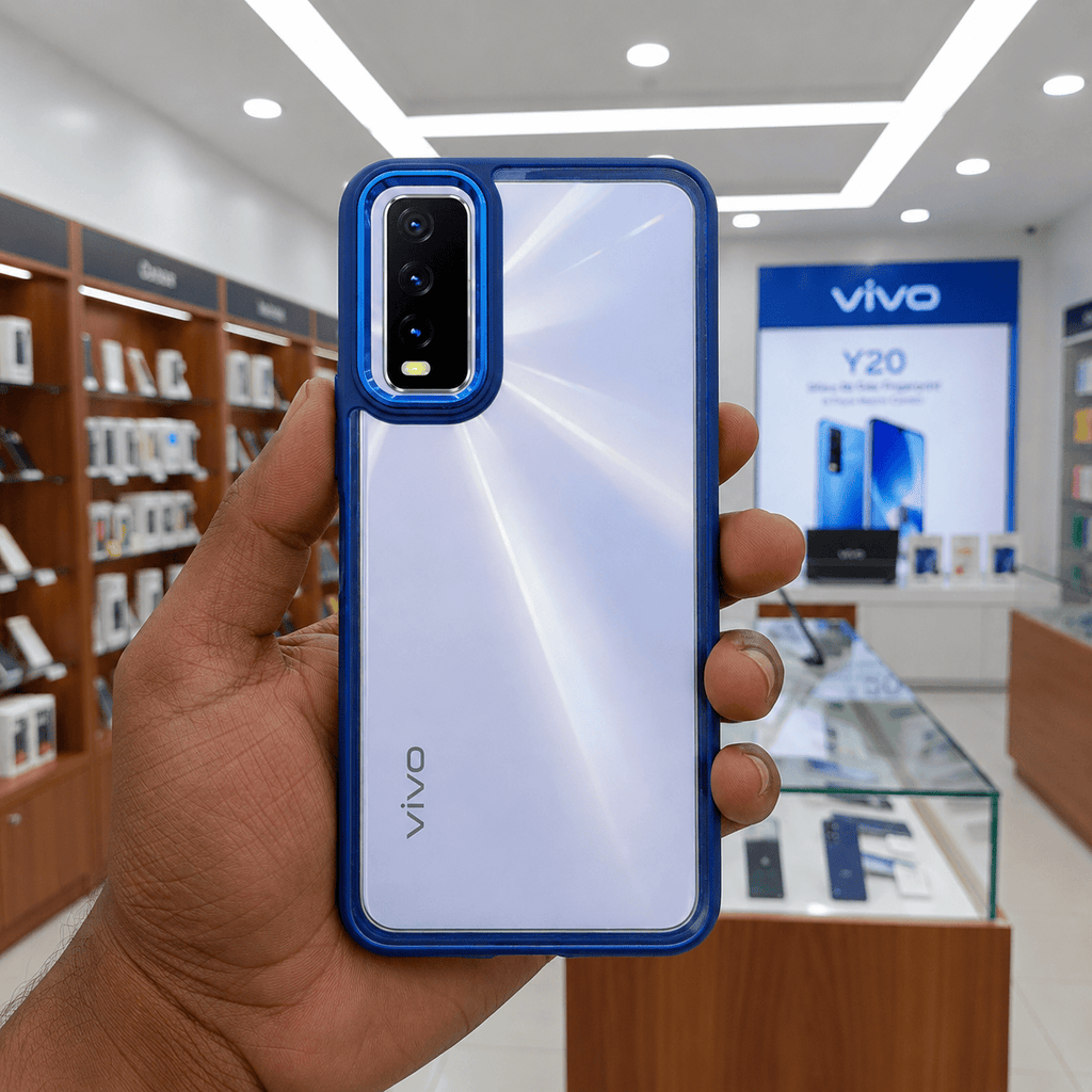 Electroplating Camera Frame Cell Phone Case for Vivo Y20 Back Cover Onezeros.in