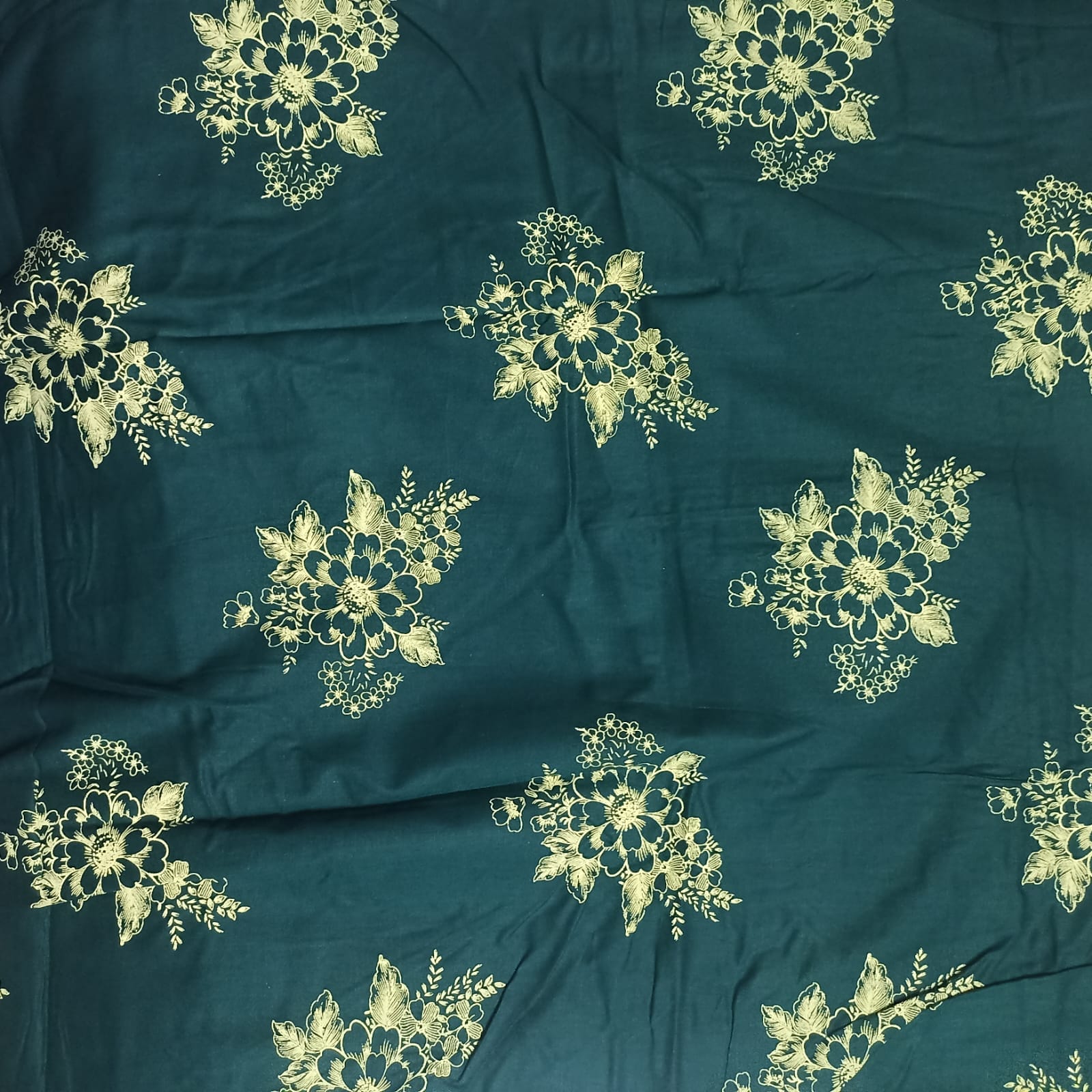 Green background yellow floral pattern Nighty Onezeros.in