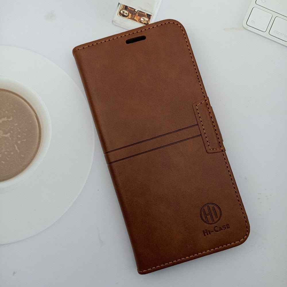 Hi Case Life Style Leather flip Cover for OPPO A17 Phone Case Alloy orange Onezeros.in